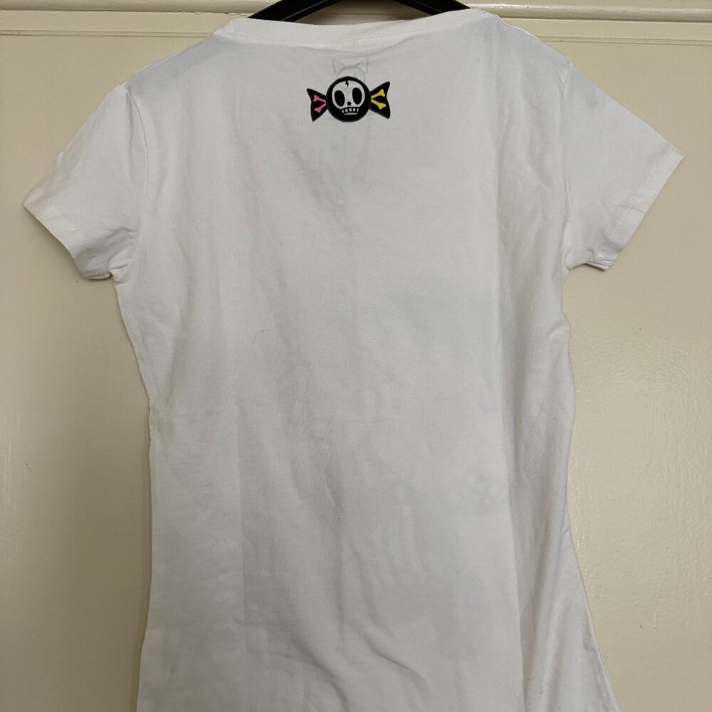 RARE Tokidoki Sanrio Carmelo & Kuromi Sz M White Scoop Neck T NWT w sticker - Picture 2 of 7